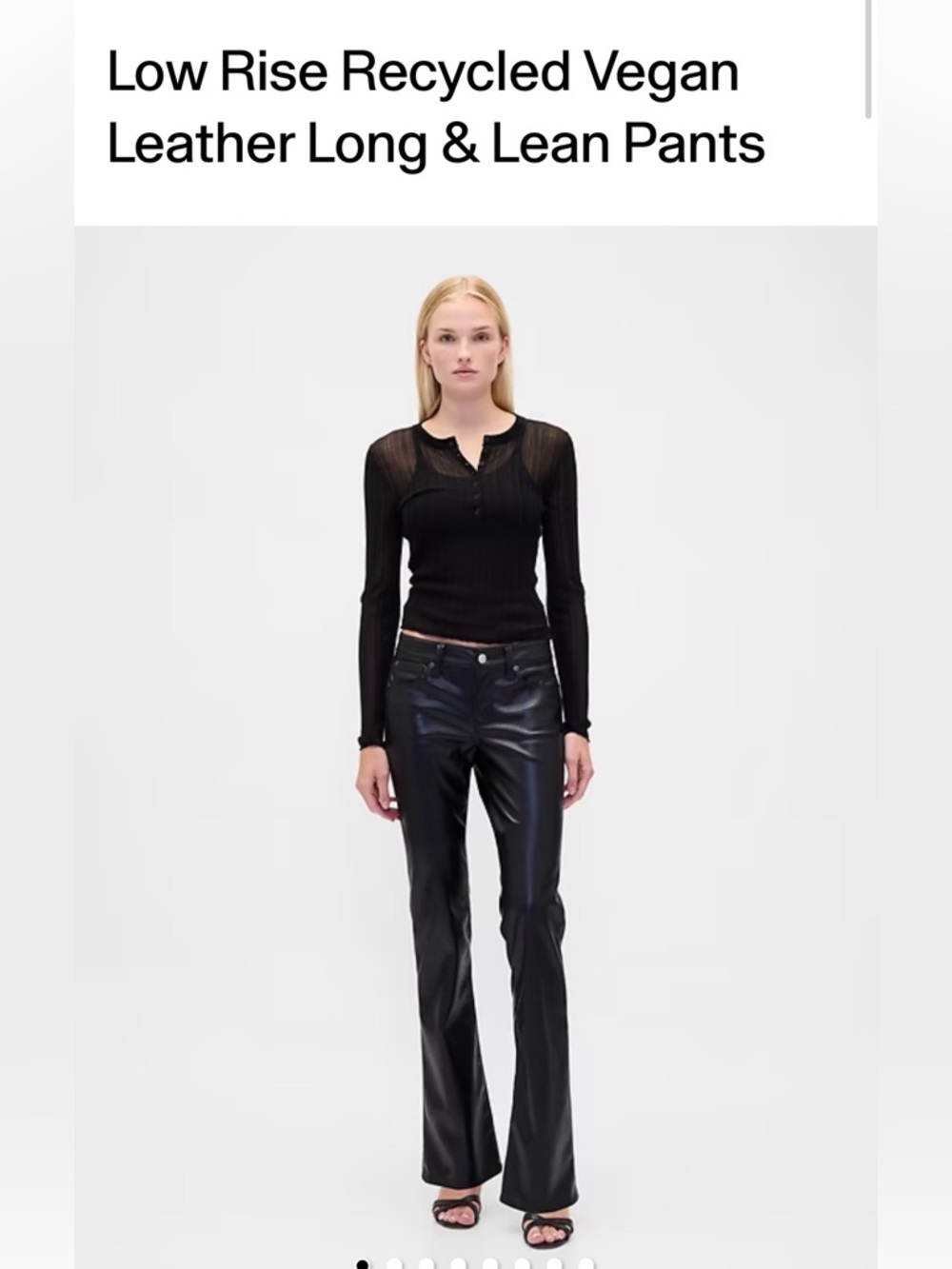 GAP Black Vegan Leather Mid-Rise Boot Cut Pants 26 / 2